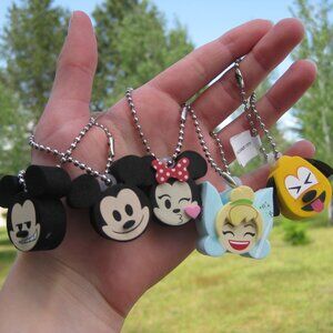 Disney Mickey Minnie Tinker Bell Pluto 2-Face Foam Keychain Backpack Danglers 5